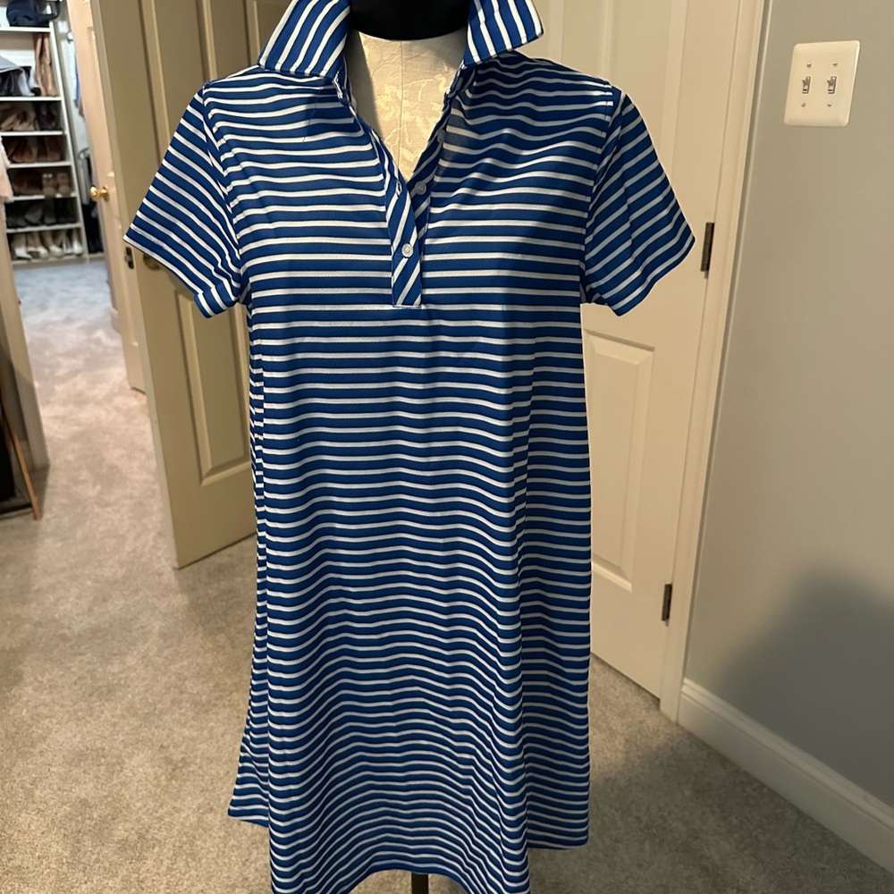 Blue Striped Polo Dress